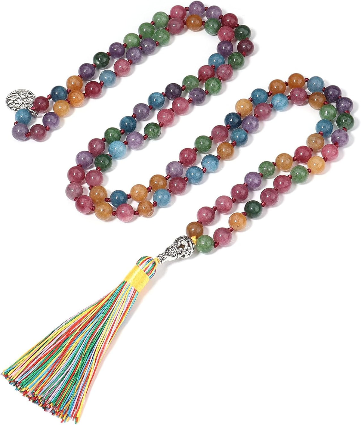 108 Mala Beads Semi-Precious Gem Stones Meditation Necklace