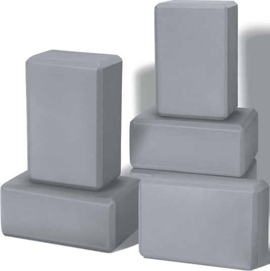 6 Pack EVA Yoga Blocks Bulk, Non Slip Pilates Brick