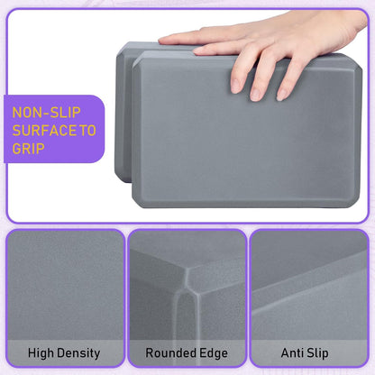 6 Pack EVA Yoga Blocks Bulk, Non Slip Pilates Brick