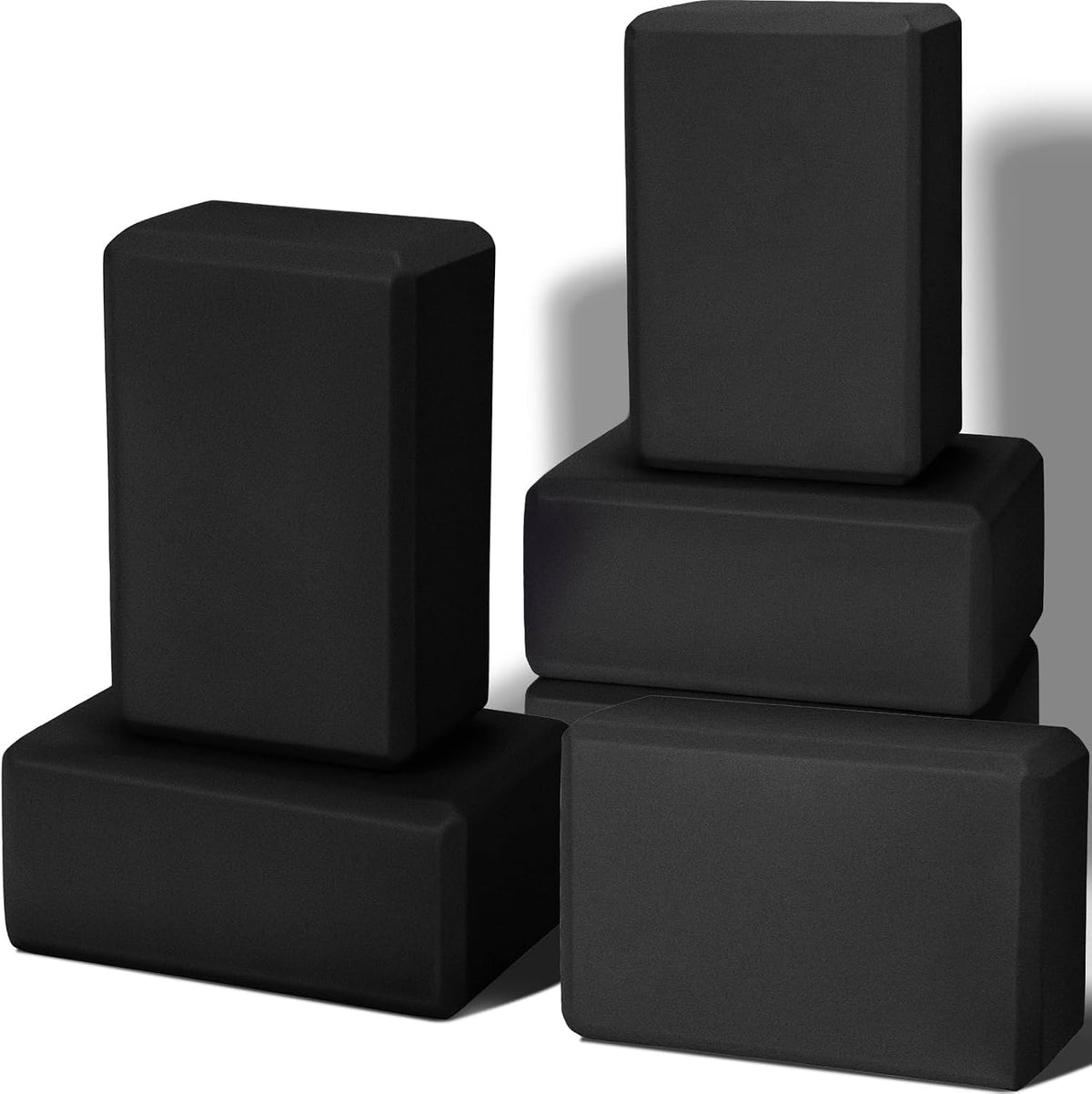 6 Pack EVA Yoga Blocks Bulk, Non Slip Pilates Brick