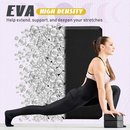 6 Pack EVA Yoga Blocks Bulk, Non Slip Pilates Brick