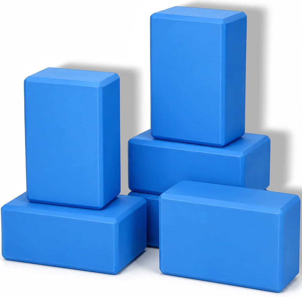 6 Pack EVA Yoga Blocks Bulk, Non Slip Pilates Brick