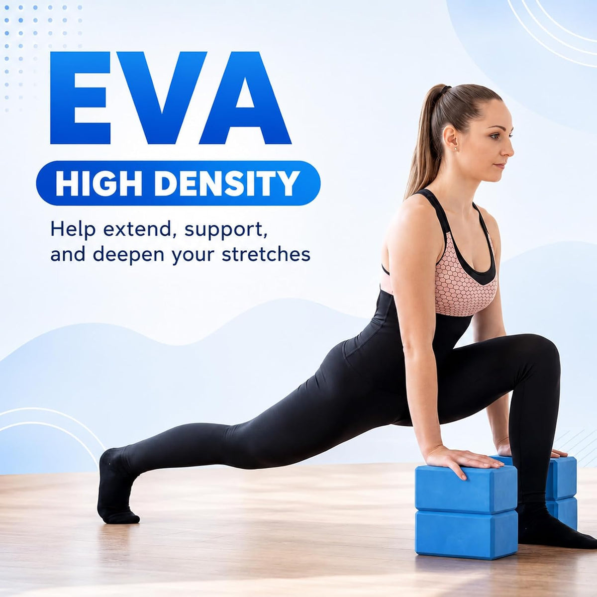 6 Pack EVA Yoga Blocks Bulk, Non Slip Pilates Brick