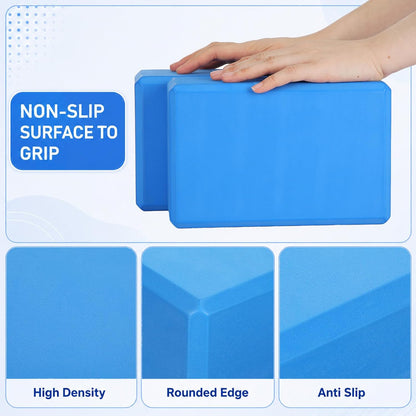 6 Pack EVA Yoga Blocks Bulk, Non Slip Pilates Brick