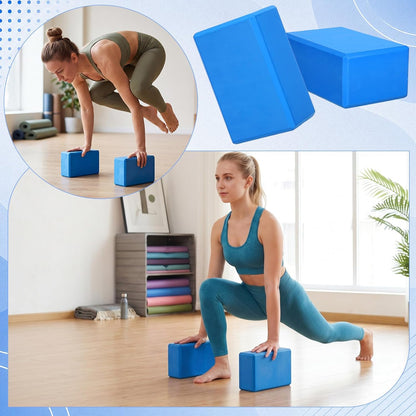 6 Pack EVA Yoga Blocks Bulk, Non Slip Pilates Brick