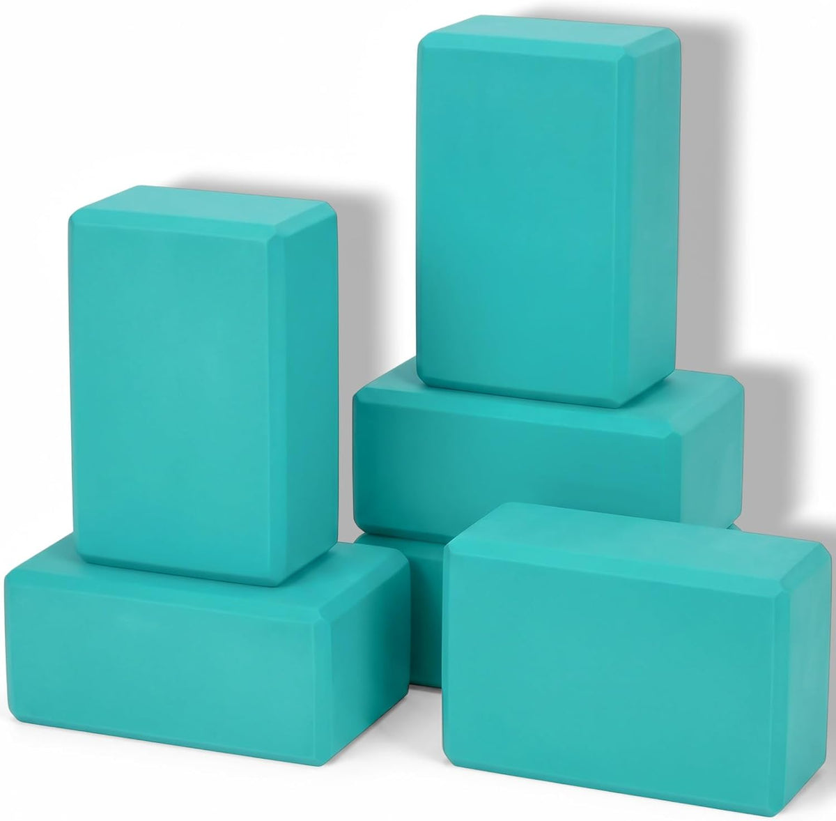 6 Pack EVA Yoga Blocks Bulk, Non Slip Pilates Brick