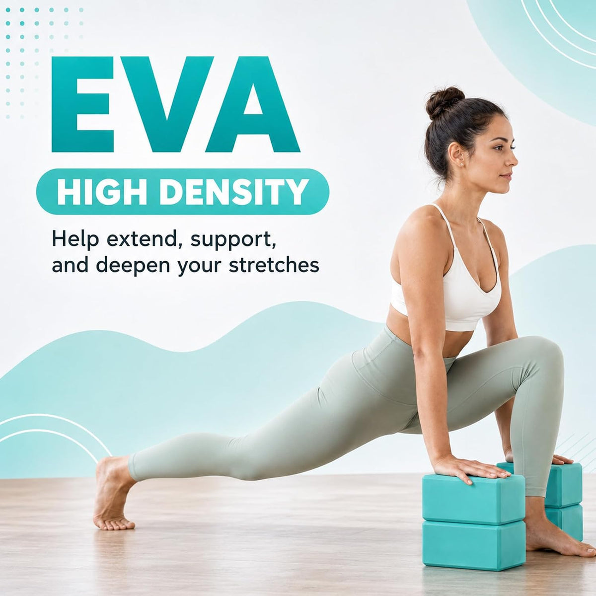 6 Pack EVA Yoga Blocks Bulk, Non Slip Pilates Brick