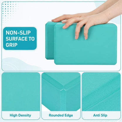 6 Pack EVA Yoga Blocks Bulk, Non Slip Pilates Brick