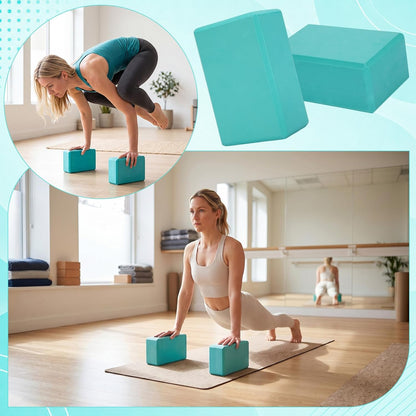 6 Pack EVA Yoga Blocks Bulk, Non Slip Pilates Brick