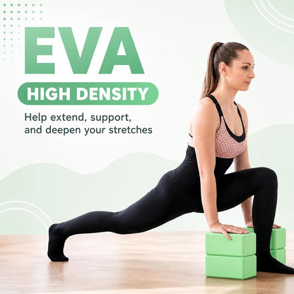 6 Pack EVA Yoga Blocks Bulk, Non Slip Pilates Brick