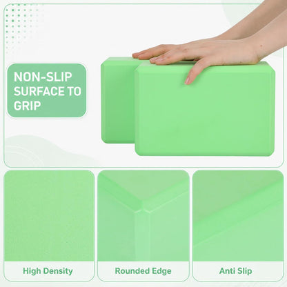 6 Pack EVA Yoga Blocks Bulk, Non Slip Pilates Brick