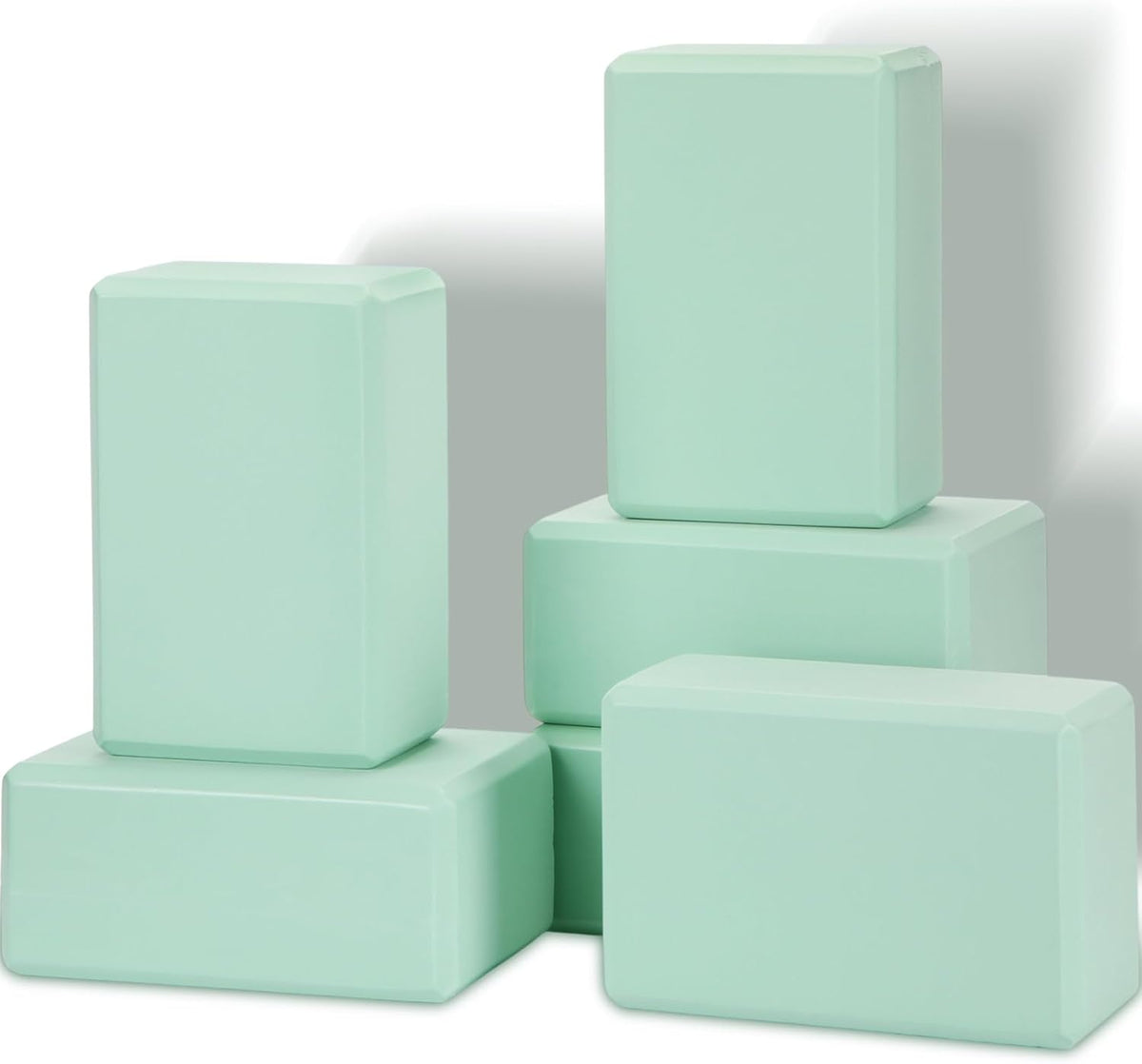 6 Pack EVA Yoga Blocks Bulk, Non Slip Pilates Brick