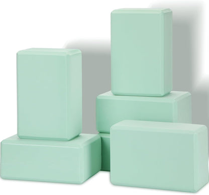 6 Pack EVA Yoga Blocks Bulk, Non Slip Pilates Brick