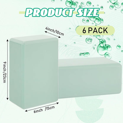 6 Pack EVA Yoga Blocks Bulk, Non Slip Pilates Brick