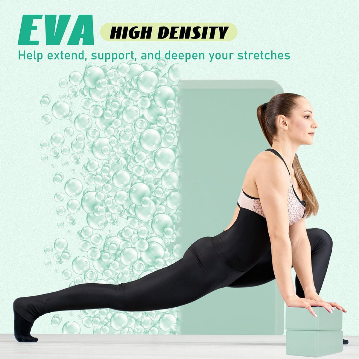 6 Pack EVA Yoga Blocks Bulk, Non Slip Pilates Brick