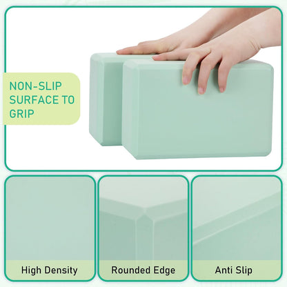 6 Pack EVA Yoga Blocks Bulk, Non Slip Pilates Brick