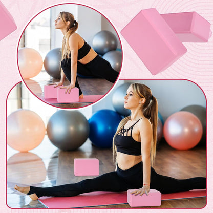 6 Pack EVA Yoga Blocks Bulk, Non Slip Pilates Brick