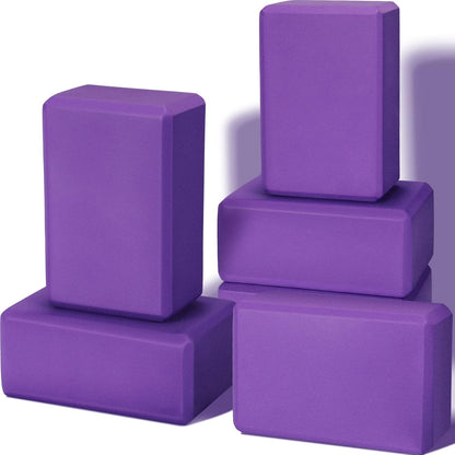 6 Pack EVA Yoga Blocks Bulk, Non Slip Pilates Brick