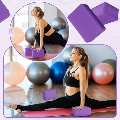 6 Pack EVA Yoga Blocks Bulk, Non Slip Pilates Brick