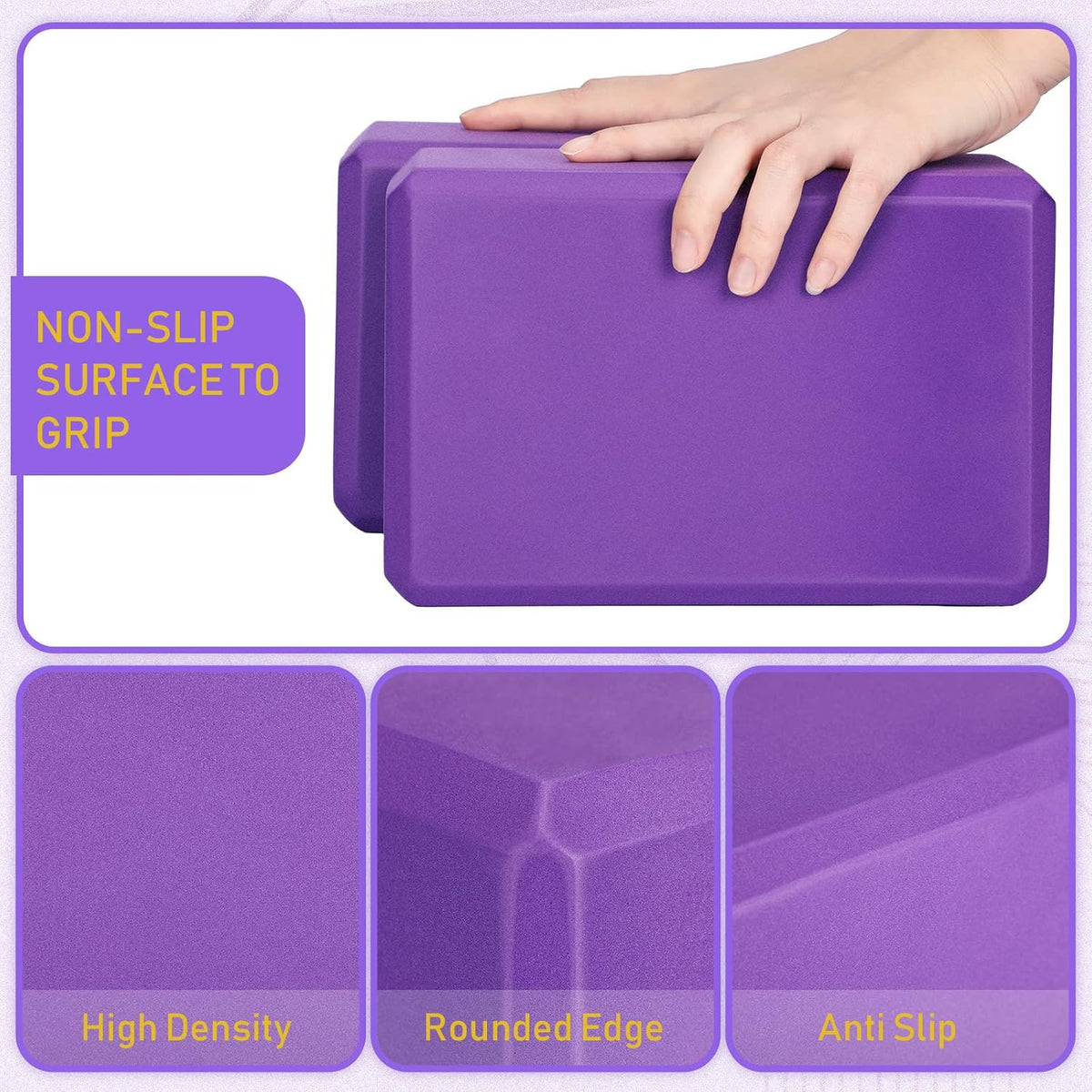 6 Pack EVA Yoga Blocks Bulk, Non Slip Pilates Brick