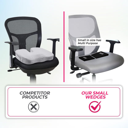SmartSeat Wedges for Back, Knee & Sit Bone Support Posture Correction Pain Relief and Comfort Ideal for Office Chairs, Home Seating, Yoga, Meditation and Pilates Practice, Small Foam Wedges Pack of 2