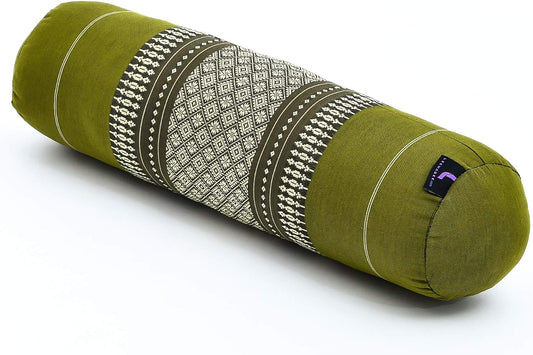 Small Yoga Bolster – Shape-Retaining Cervical Neck Roll, Tube Pillow for Comfortable Reading, Kapok Filling, 22 x 6 x 6 inches