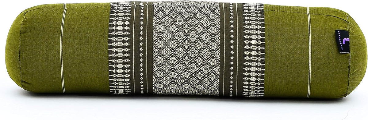 Small Yoga Bolster – Shape-Retaining Cervical Neck Roll, Tube Pillow for Comfortable Reading, Kapok Filling, 22 x 6 x 6 inches