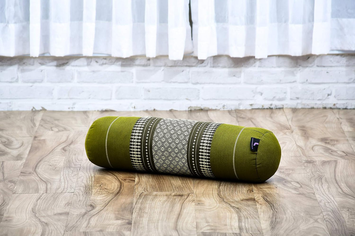 Small Yoga Bolster – Shape-Retaining Cervical Neck Roll, Tube Pillow for Comfortable Reading, Kapok Filling, 22 x 6 x 6 inches
