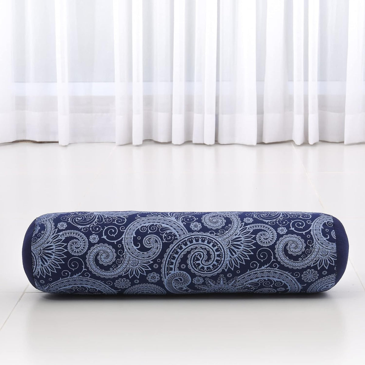 Small Yoga Bolster – Shape-Retaining Cervical Neck Roll, Tube Pillow for Comfortable Reading, Kapok Filling, 22 x 6 x 6 inches