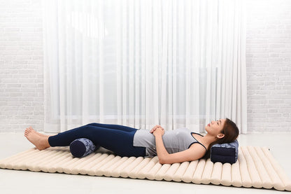 Small Yoga Bolster – Shape-Retaining Cervical Neck Roll, Tube Pillow for Comfortable Reading, Kapok Filling, 22 x 6 x 6 inches