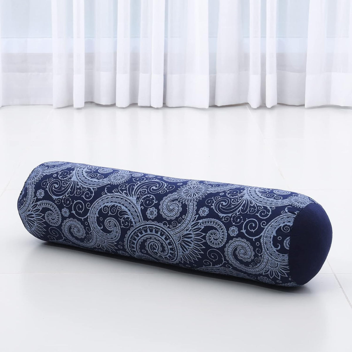 Small Yoga Bolster – Shape-Retaining Cervical Neck Roll, Tube Pillow for Comfortable Reading, Kapok Filling, 22 x 6 x 6 inches