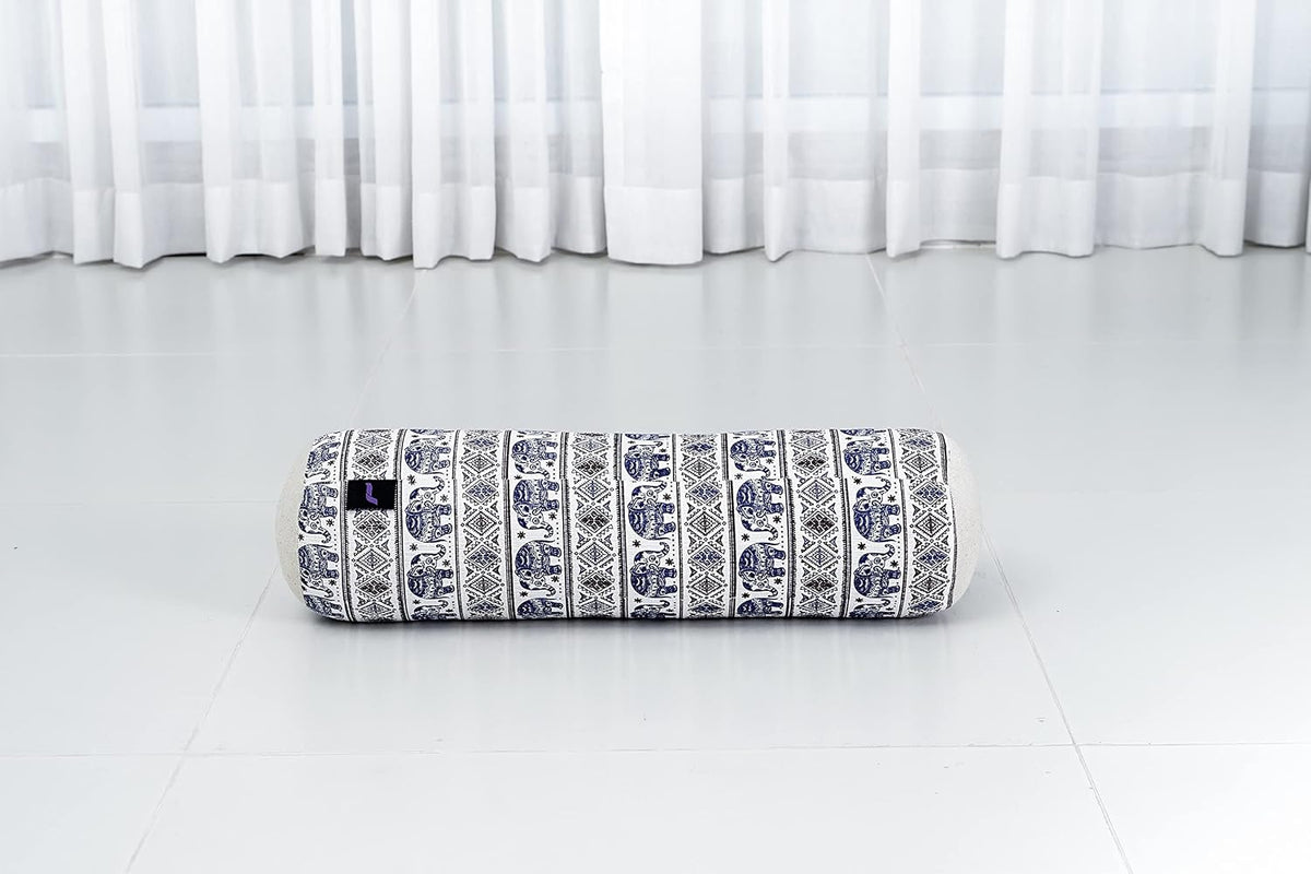 Small Yoga Bolster – Shape-Retaining Cervical Neck Roll, Tube Pillow for Comfortable Reading, Kapok Filling, 22 x 6 x 6 inches