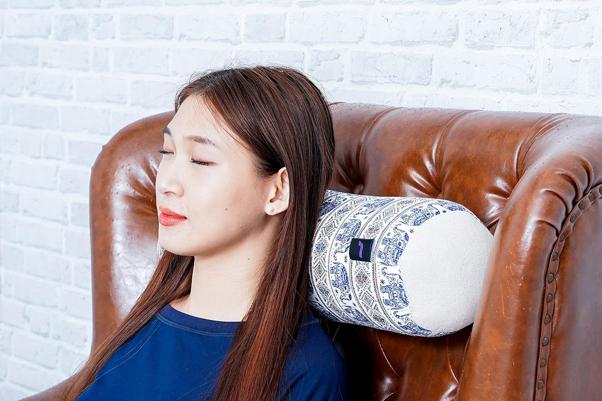 Small Yoga Bolster – Shape-Retaining Cervical Neck Roll, Tube Pillow for Comfortable Reading, Kapok Filling, 22 x 6 x 6 inches