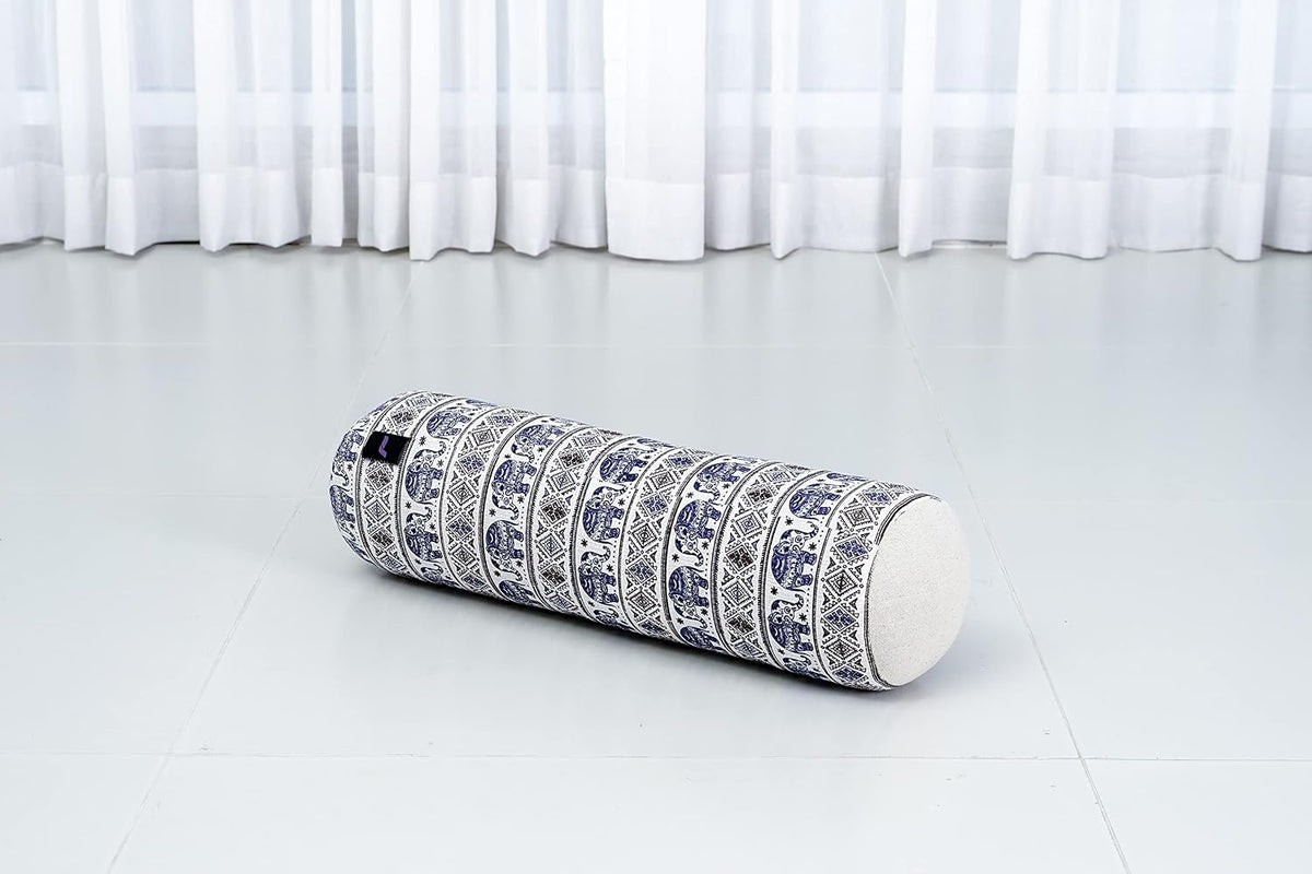 Small Yoga Bolster – Shape-Retaining Cervical Neck Roll, Tube Pillow for Comfortable Reading, Kapok Filling, 22 x 6 x 6 inches