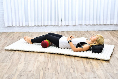 Small Yoga Bolster – Shape-Retaining Cervical Neck Roll, Tube Pillow for Comfortable Reading, Kapok Filling, 22 x 6 x 6 inches