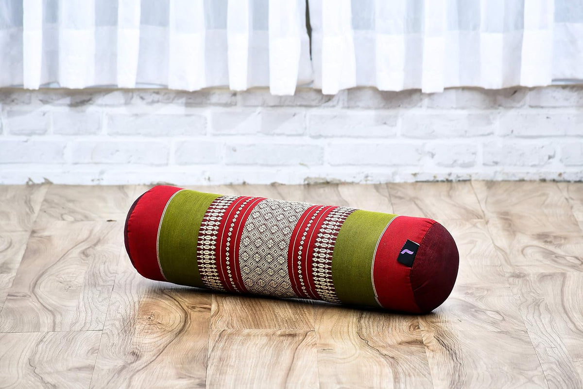 Small Yoga Bolster – Shape-Retaining Cervical Neck Roll, Tube Pillow for Comfortable Reading, Kapok Filling, 22 x 6 x 6 inches
