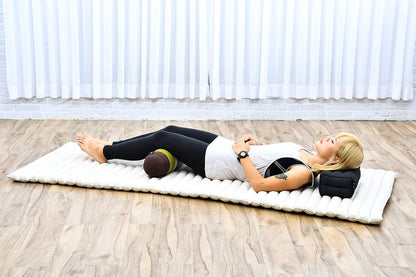 Small Yoga Bolster – Shape-Retaining Cervical Neck Roll, Tube Pillow for Comfortable Reading, Kapok Filling, 22 x 6 x 6 inches