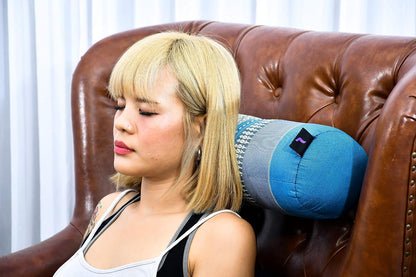 Small Yoga Bolster – Shape-Retaining Cervical Neck Roll, Tube Pillow for Comfortable Reading, Kapok Filling, 22 x 6 x 6 inches