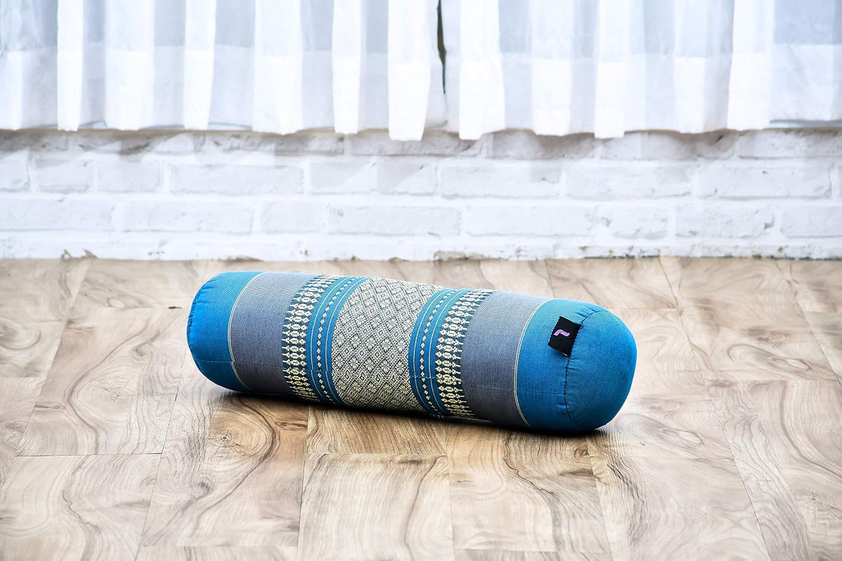 Small Yoga Bolster – Shape-Retaining Cervical Neck Roll, Tube Pillow for Comfortable Reading, Kapok Filling, 22 x 6 x 6 inches