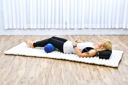 Small Yoga Bolster – Shape-Retaining Cervical Neck Roll, Tube Pillow for Comfortable Reading, Kapok Filling, 22 x 6 x 6 inches