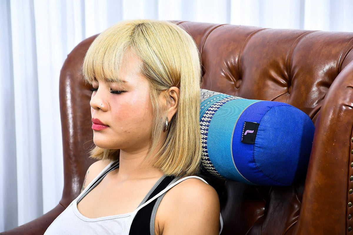 Small Yoga Bolster – Shape-Retaining Cervical Neck Roll, Tube Pillow for Comfortable Reading, Kapok Filling, 22 x 6 x 6 inches
