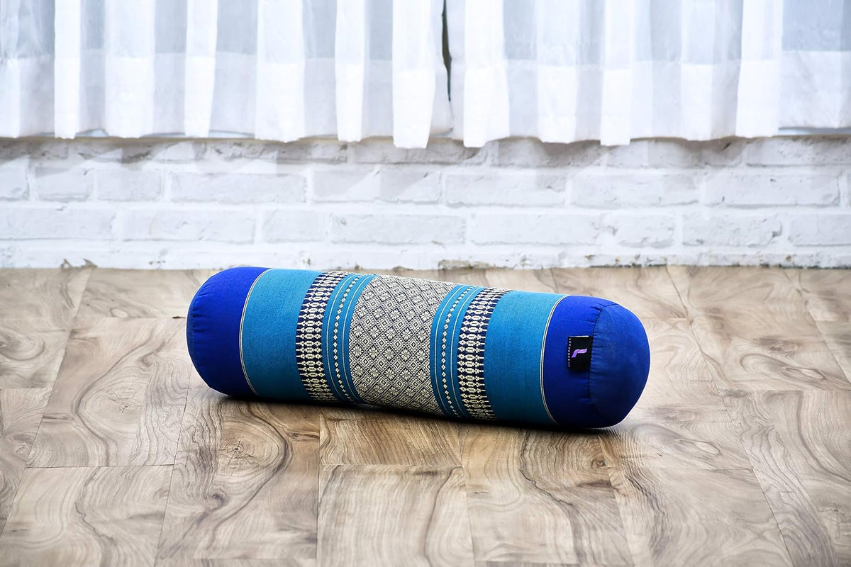 Small Yoga Bolster – Shape-Retaining Cervical Neck Roll, Tube Pillow for Comfortable Reading, Kapok Filling, 22 x 6 x 6 inches