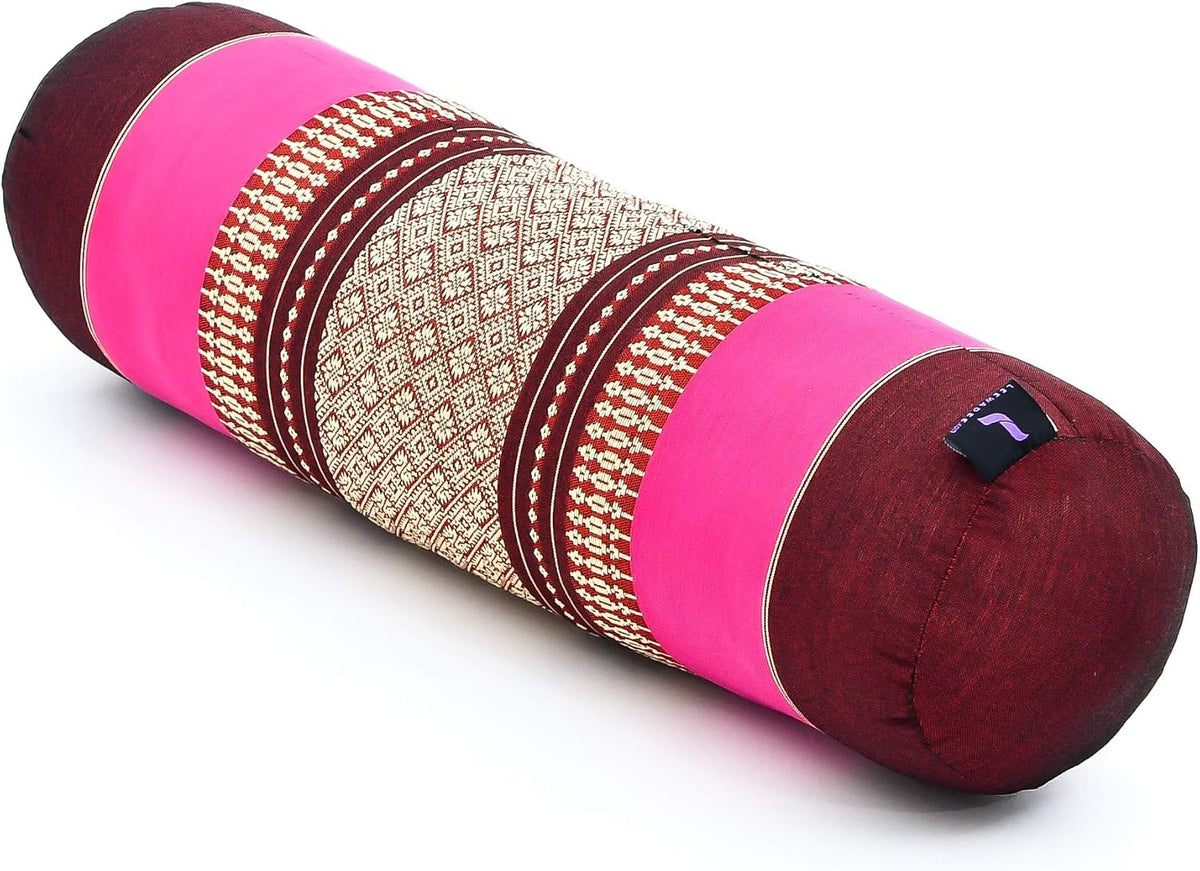 Small Yoga Bolster – Shape-Retaining Cervical Neck Roll, Tube Pillow for Comfortable Reading, Kapok Filling, 22 x 6 x 6 inches