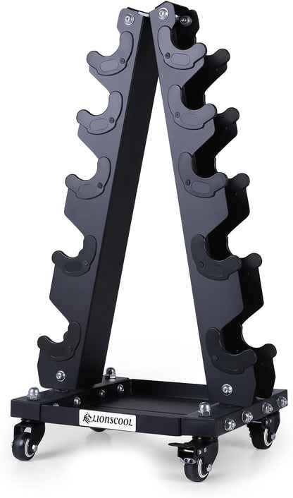 Dumbbell Rack Stand Only, A-Frame Rolling Weight Storage and Tray