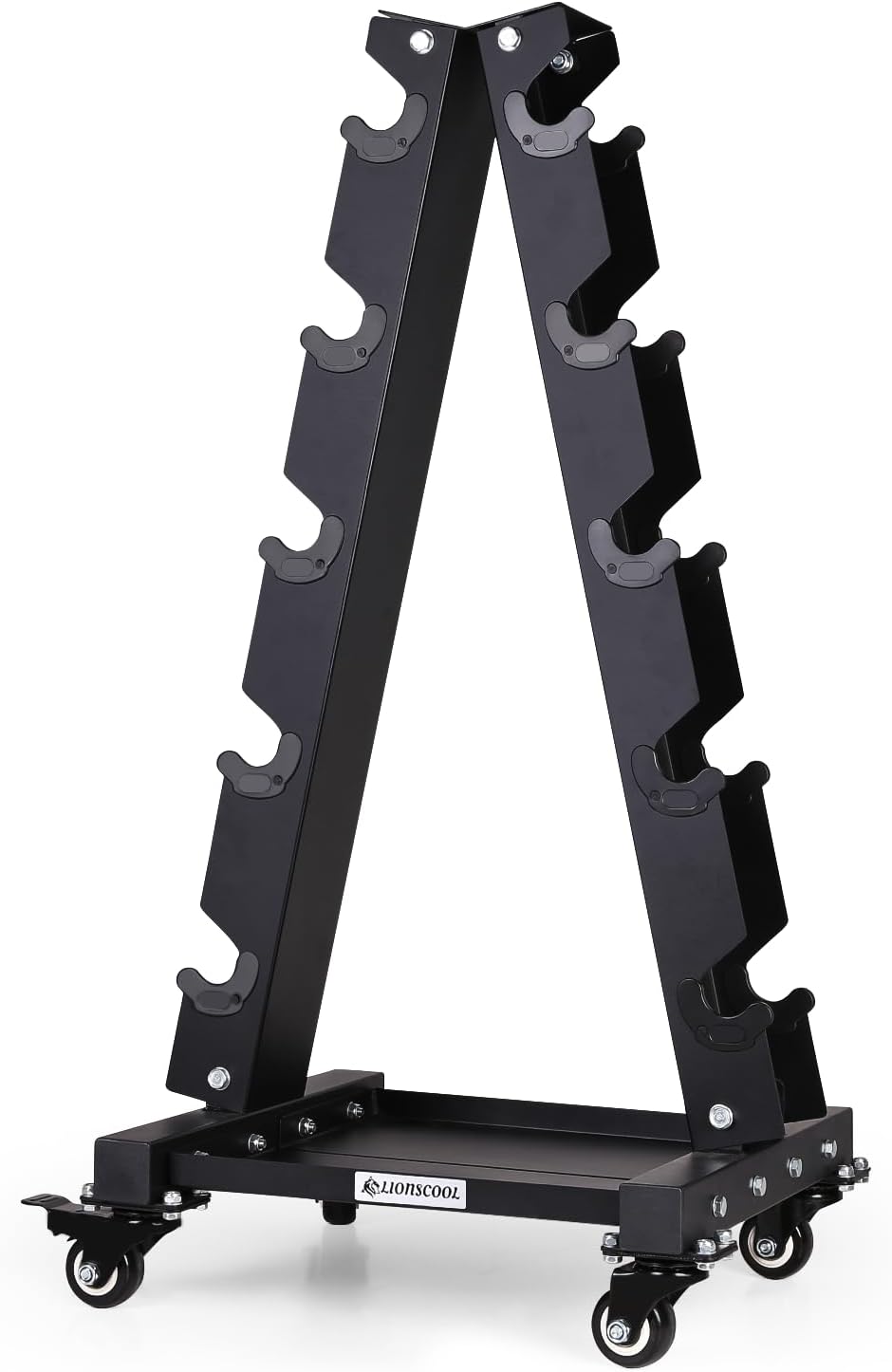 Dumbbell Rack Stand Only, A-Frame Rolling Weight Storage and Tray