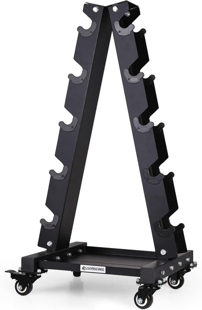 Dumbbell Rack Stand Only, A-Frame Rolling Weight Storage and Tray