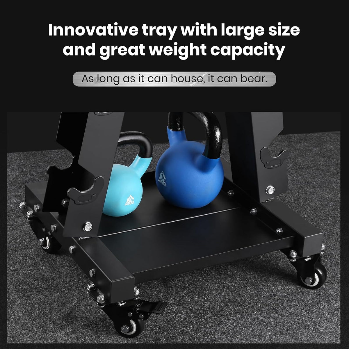 Dumbbell Rack Stand Only, A-Frame Rolling Weight Storage and Tray