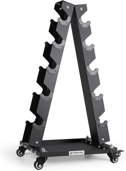Dumbbell Rack Stand Only, A-Frame Rolling Weight Storage and Tray