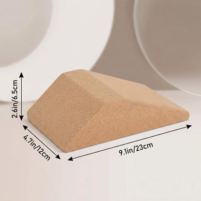 Squat Wedge Block, 23x12x6. 5cm Oak Calf Raise Block Cork Yoga Blocks Elevated Squat Wedge Compact and Portable for Weighted Training Fitness