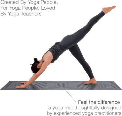 PRO+ WARRIOR - Premium Non-Slip Yoga Mat – Eco-Conscious Design - PU Mat With Wet/Dry Grip+ - Focus Alignment - Lazer-Etched Technology - A Portable Standard Size Mat for All Styles of Yoga